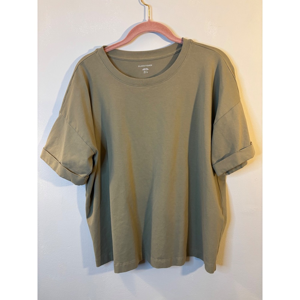 Eileen Fisher Olive Green Short Sleeve Tee